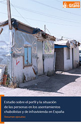 Portada del estudio Estudio sobre el perfil y la situacin de las personas en los asentamientos chabolistas y de infravivienda en Espaa