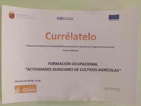 FSG Murcia inicia la formacin ocupacional de “Actividades Auxiliares de Cultivos Agrcolas”